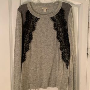 Jcrew factory sweater with lace detail xs